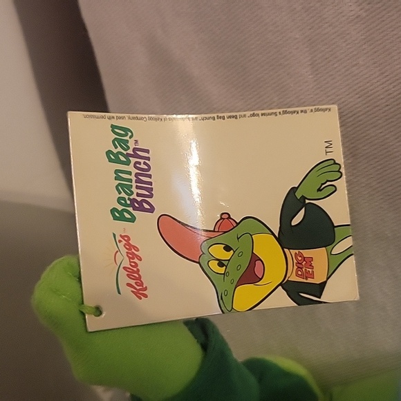 Kellogs Cereal Honey Smacks "Dig Em Frog" 8" Plush Soft Toy Stuffed Animal, 1998 - Picture 2 of 8